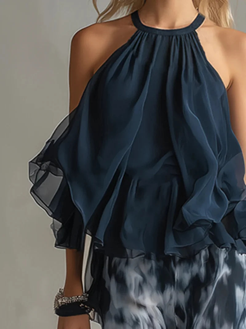 Noemí | Conjunto halter con pantalón de pierna amplia