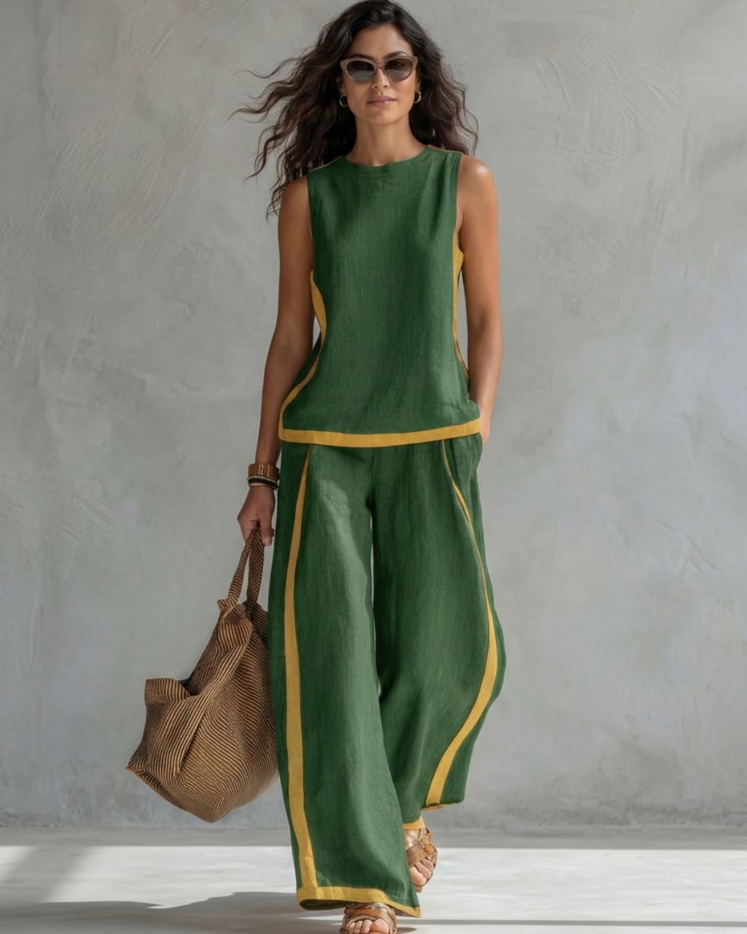 Leila | Conjunto Elegante de Algodón y Lino
