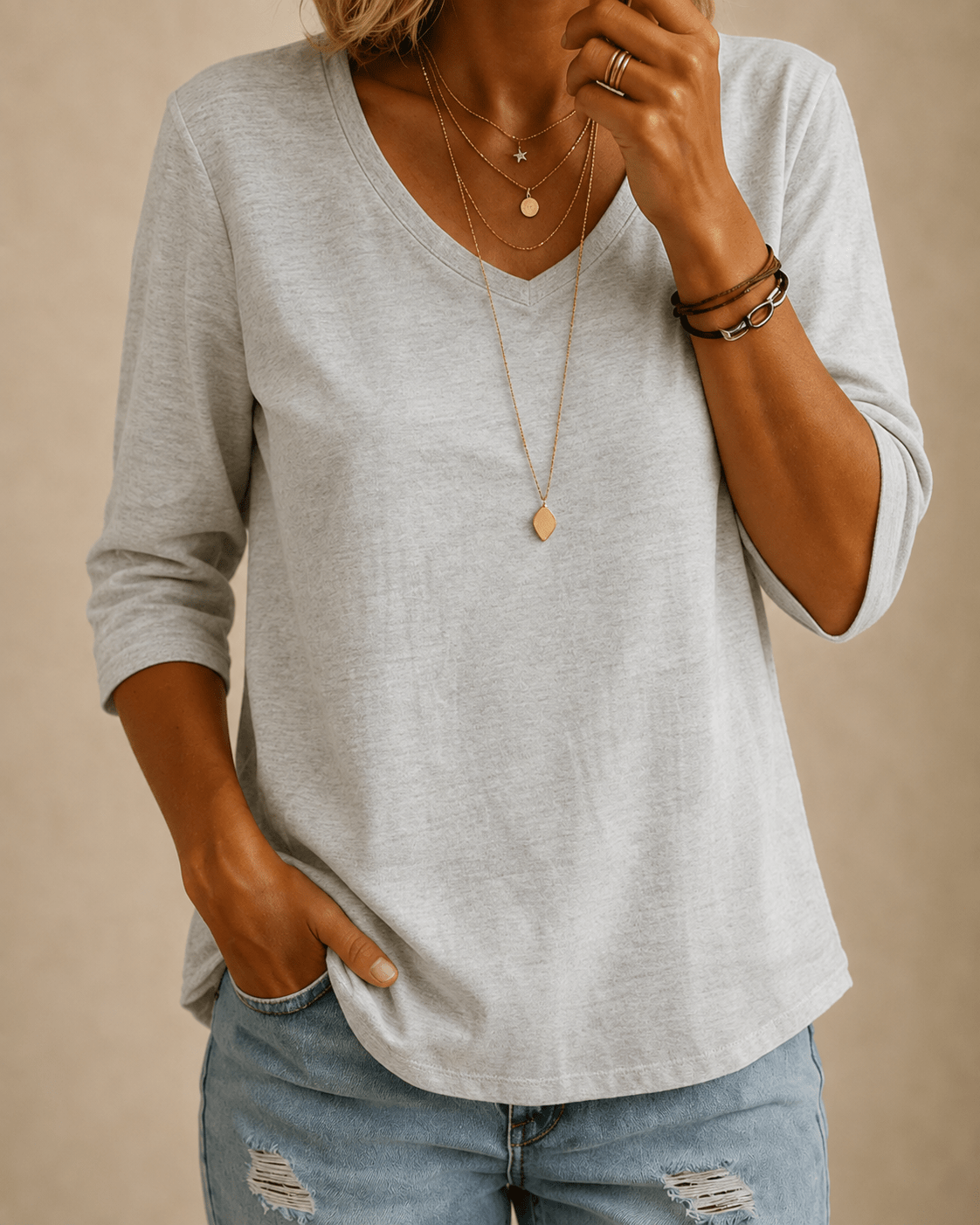 Aster | Blusa Clásica Cuello V