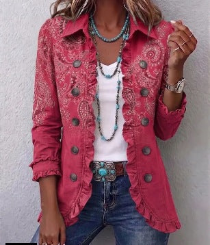 Isotta | Chamarra de paisley vintage con volantes