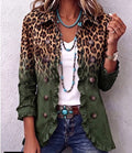Ludovica | Blazer de leopardo degradado con volantes