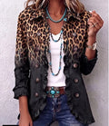 Valentina | Blazer de leopardo degradado con volantes